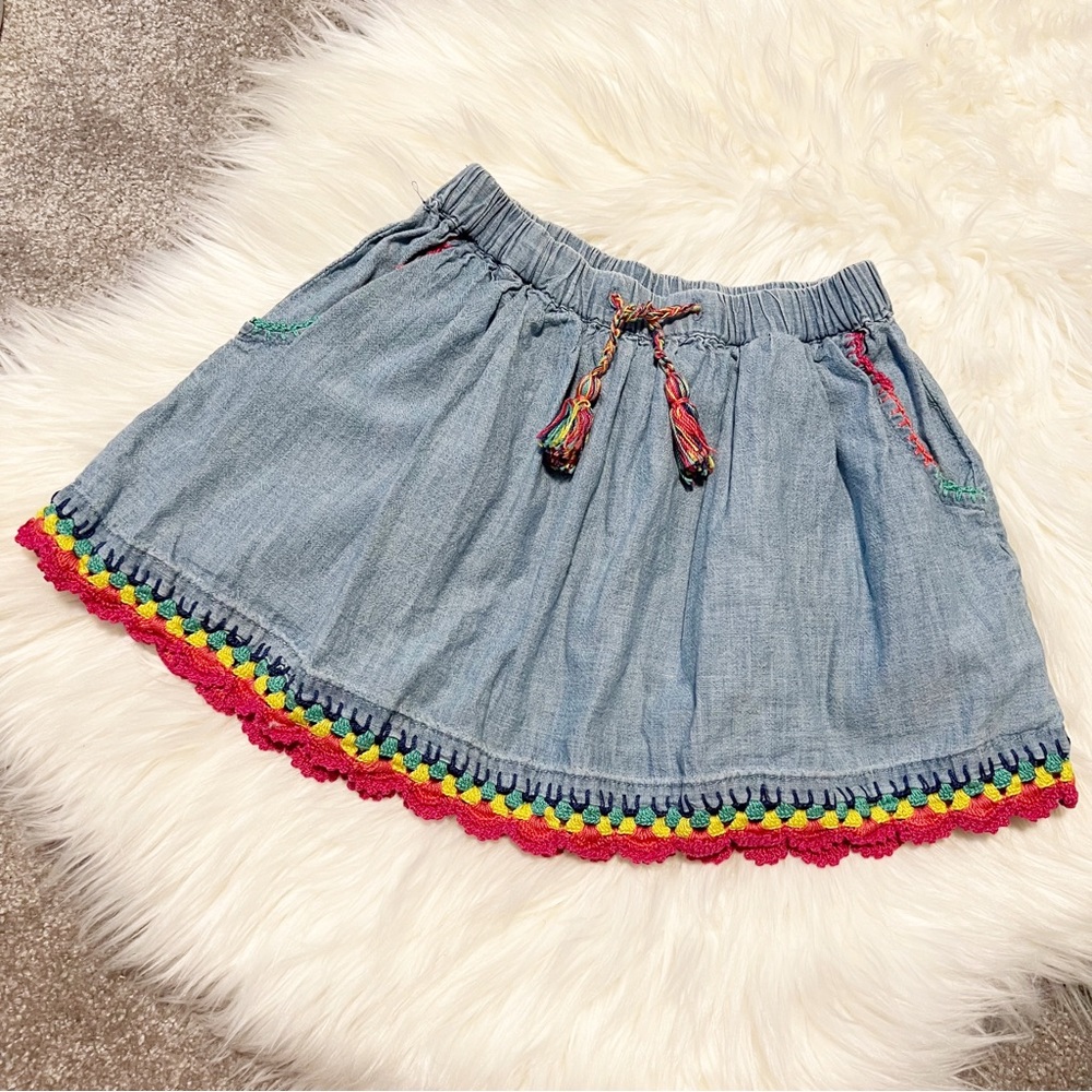 Worn Once GapKids Embroidered Chambray Skirt